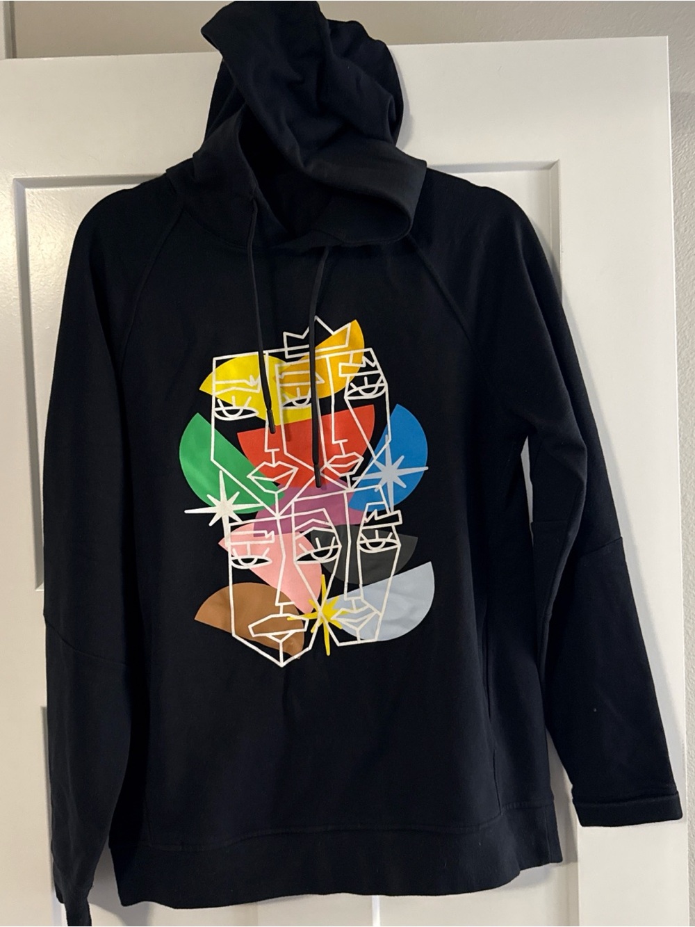 lululemon athletica Black Hoodie with Multicolor Abstract Faces